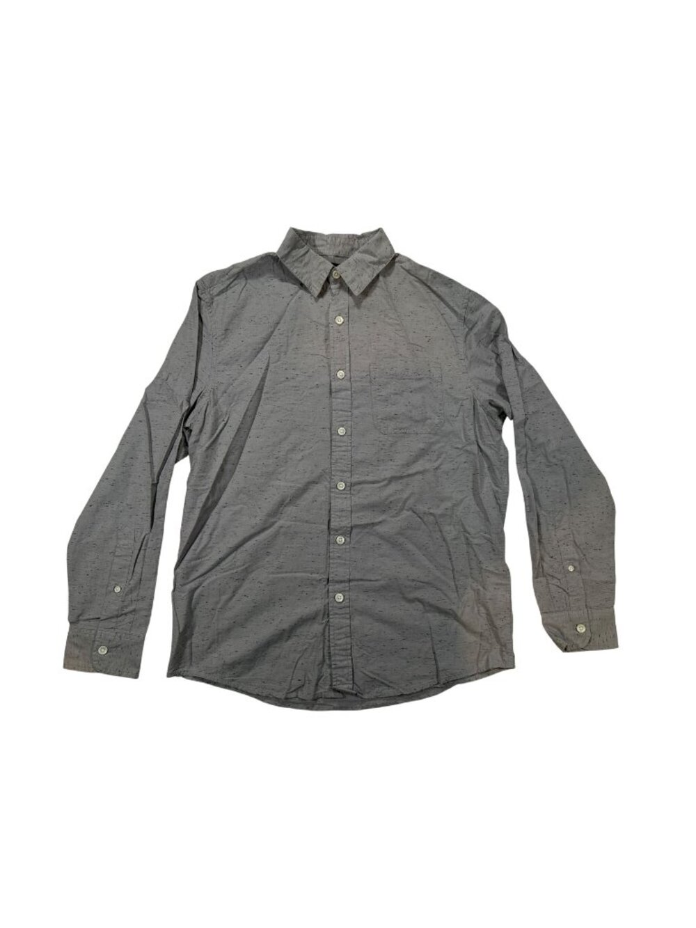Urban Pipeline Mens Gray Long Sleeve Button-Up Shirt Size M 98% Cotton Patterned